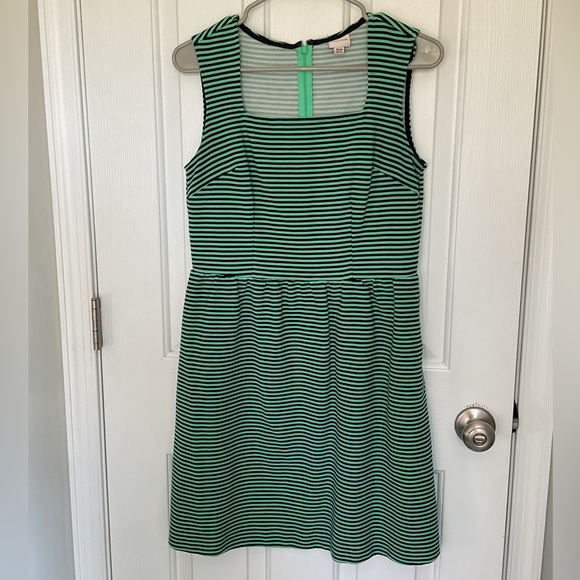 Merona Green and Navy Blue Striped Midi Dress - Picture 1 of 4